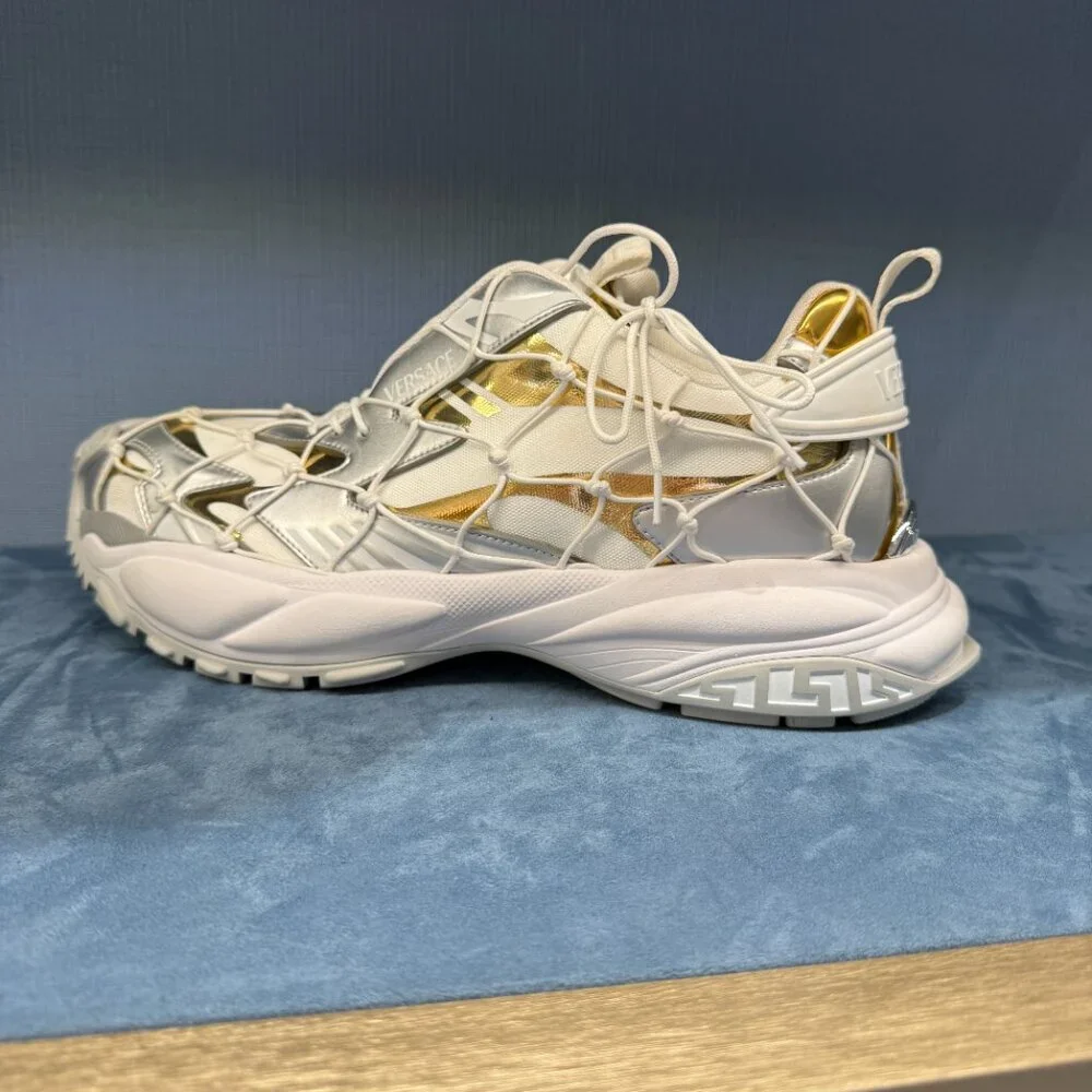 VERSACE Mercury M_VS_03 Rope, Leather‎ and Mesh Sneakers. 46